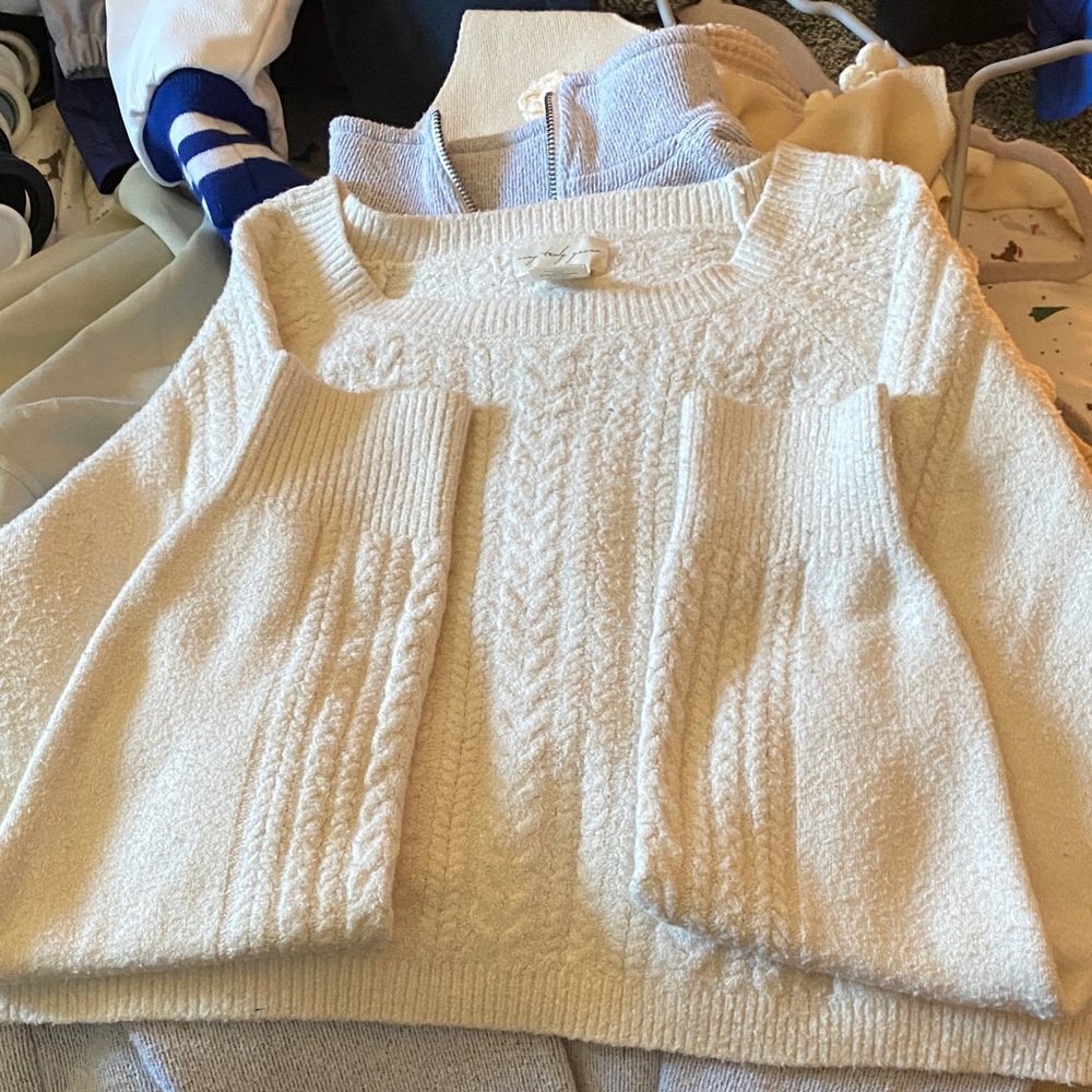 Elegant Cream Cable Knit Sweater